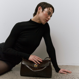 Valentina Bag - Cocoa Croc Embossed