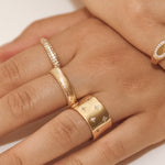 flat gold textured ring