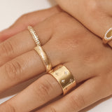 flat gold textured ring