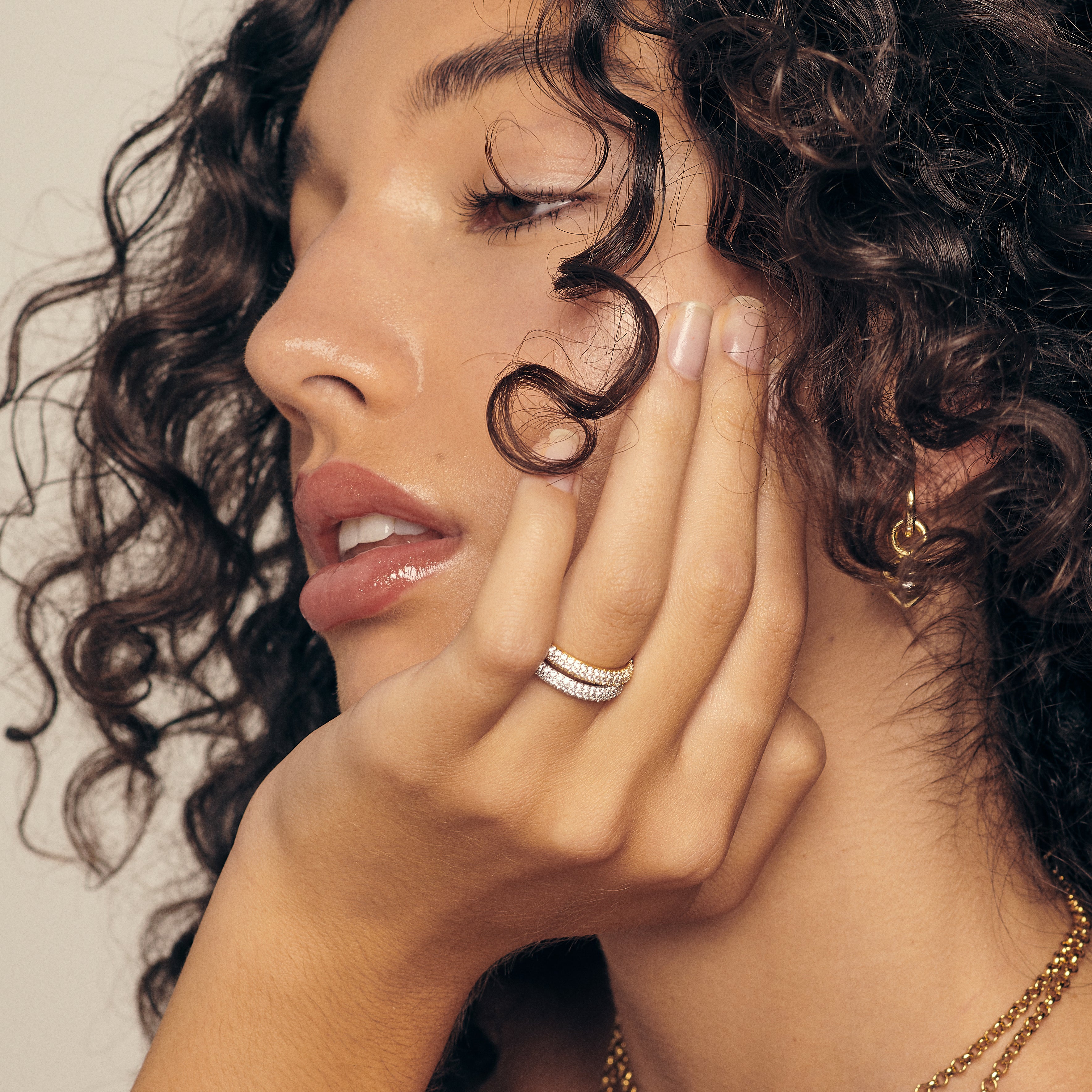 pave crystal gold ring