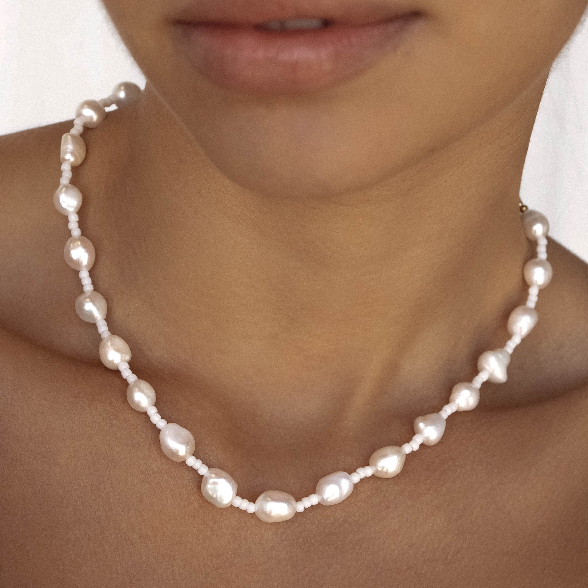 pearl and bead choker