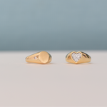 dainty gold signet ring with crystals
