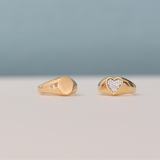 dainty gold signet ring with crystals